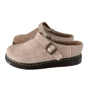 NEW Dr. Martens Isham Desert Oasis Suede Mules Shoes Shearling Lined size 12