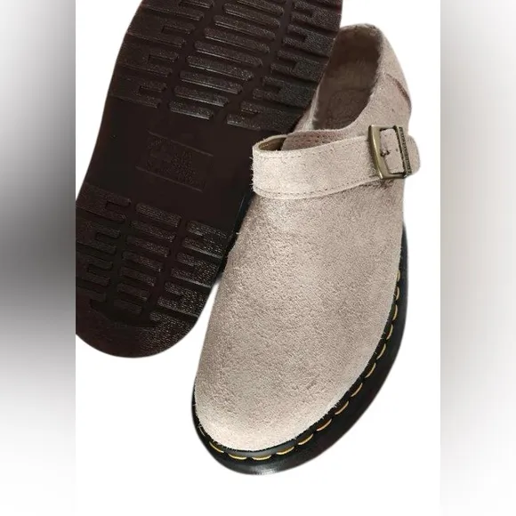 NEW Dr. Martens Isham Desert Oasis Suede Mules Shoes Shearling Lined size 12