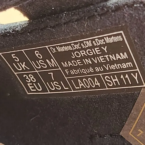 New Dr. Martens Jorgie Womens Black Leather Slingback Clog Mules Size 7