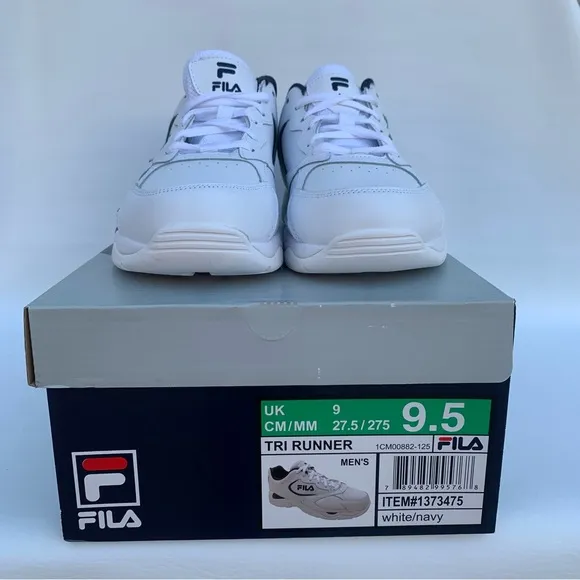 New FILA TRI RUNNER Men’s Shoes White / Navy Size 9.5