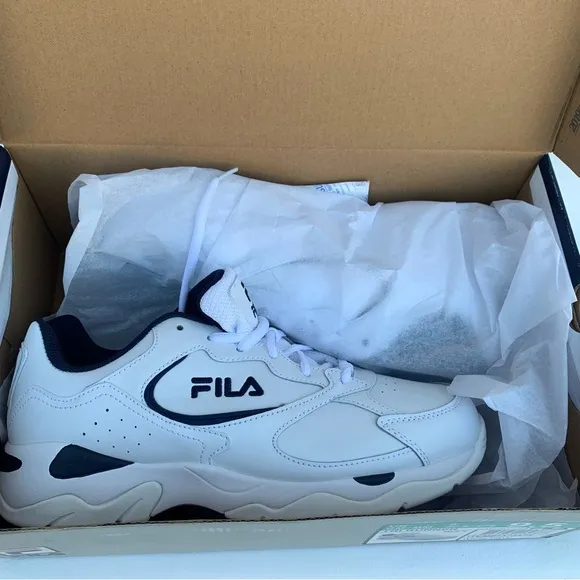 New FILA TRI RUNNER Men’s Shoes White / Navy Size 9.5