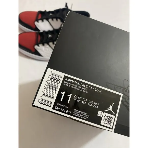 New Men’s Size 11.5 - Jordan Nu Retro 1 2022 Low Chicago DV5141 601