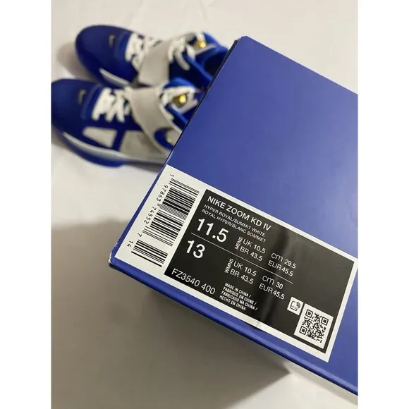 New Men’s Size 11.5 - Nike Zoom KD 4 The Real MVP - Hyper Royal FZ3540 400