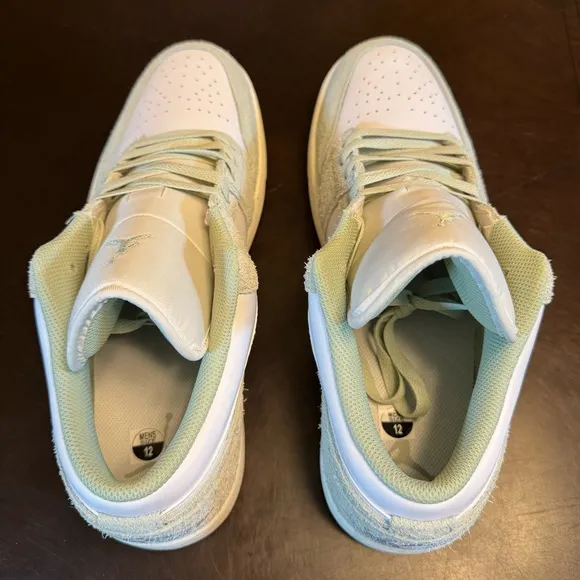 New Nike Air Jordan 1 Low Seafoam White Sneaker Shoes Size US 12
