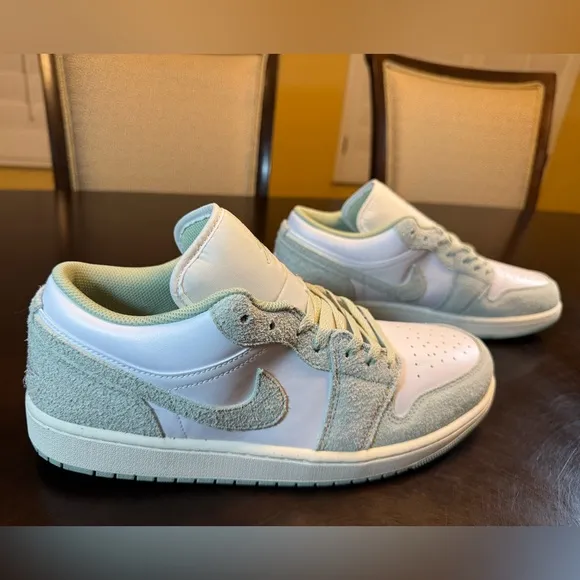 New Nike Air Jordan 1 Low Seafoam White Sneaker Shoes Size US 12