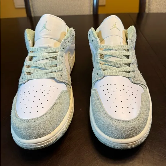 New Nike Air Jordan 1 Low Seafoam White Sneaker Shoes Size US 12