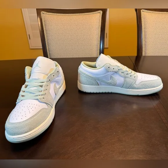 New Nike Air Jordan 1 Low Seafoam White Sneaker Shoes Size US 12
