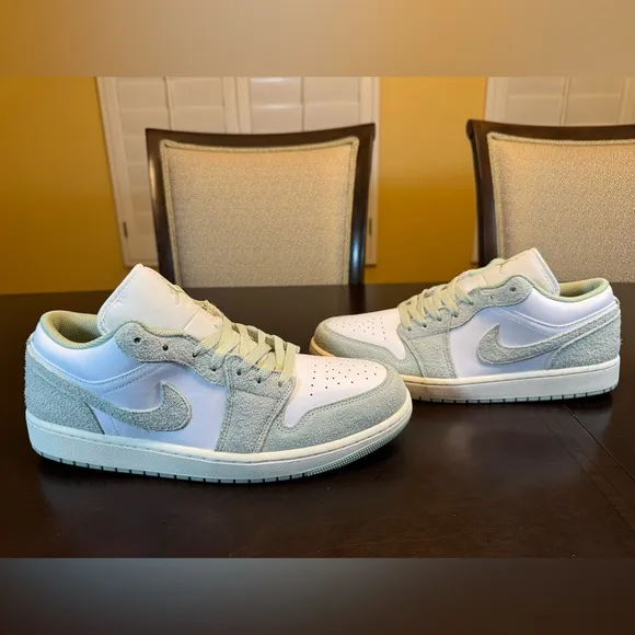 New Nike Air Jordan 1 Low Seafoam White Sneaker Shoes Size US 12