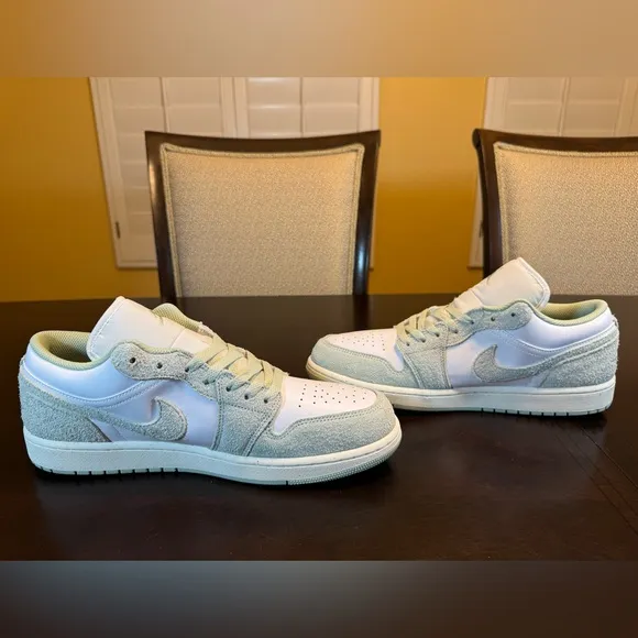 New Nike Air Jordan 1 Low Seafoam White Sneaker Shoes Size US 12