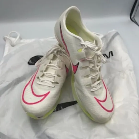 New Nike Air Zoom Maxfly Sail White &amp; Pink Track Spike Shoes Women’s Size 9