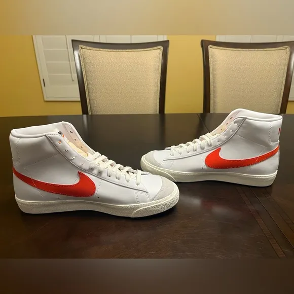 New Nike Blazer Mid 77 White Habanero Red Sneaker Shoes