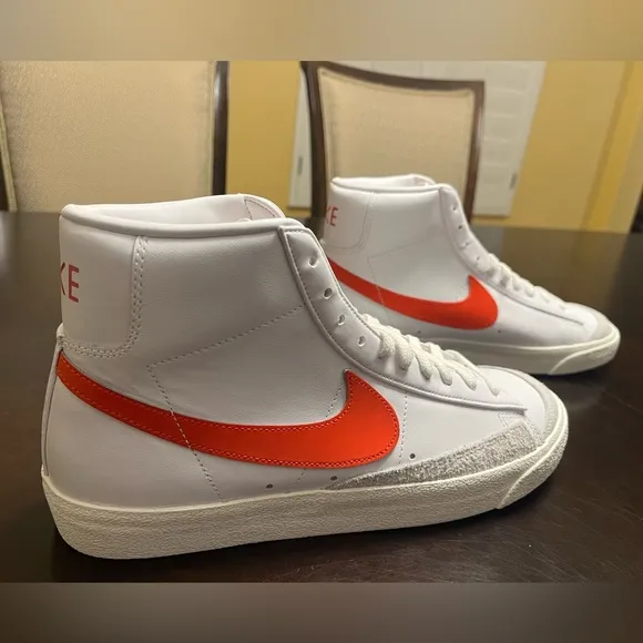 New Nike Blazer Mid 77 White Habanero Red Sneaker Shoes