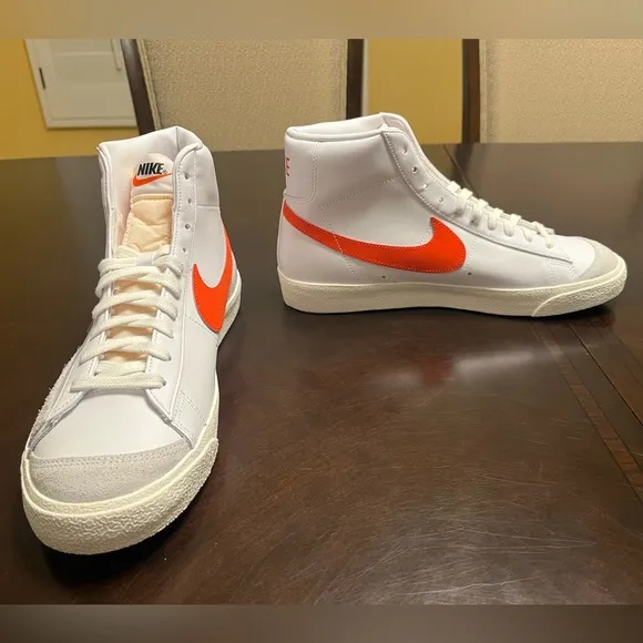 New Nike Blazer Mid 77 White Habanero Red Sneaker Shoes