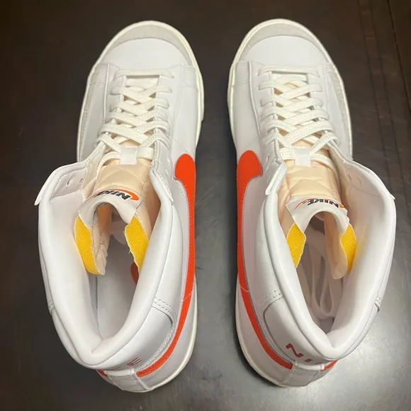 New Nike Blazer Mid 77 White Habanero Red Sneaker Shoes