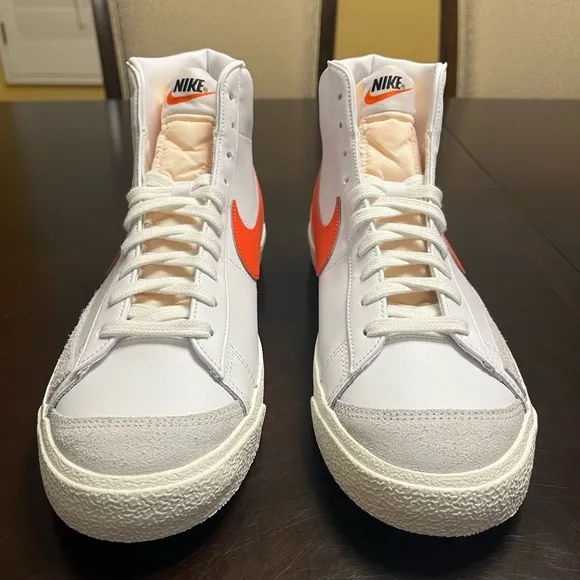 New Nike Blazer Mid 77 White Habanero Red Sneaker Shoes