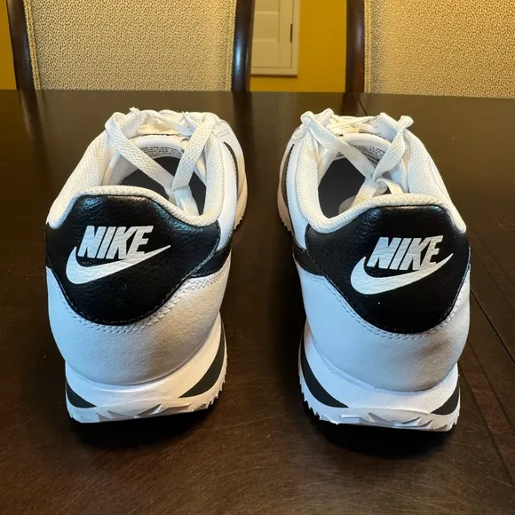New Nike Cortez Leather White Black Sneaker Shoes Size US 12