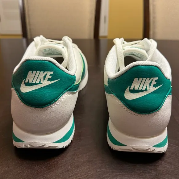 New Nike Cortez Leather White Green Sneaker Shoes