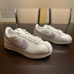 New Nike Cortez Leather White Pink Sneaker Shoes