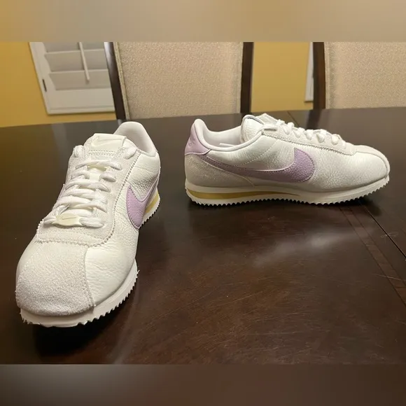 New Nike Cortez Leather White Pink Sneaker Shoes