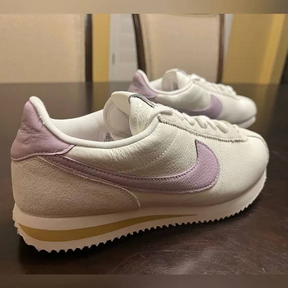 New Nike Cortez Leather White Pink Sneaker Shoes