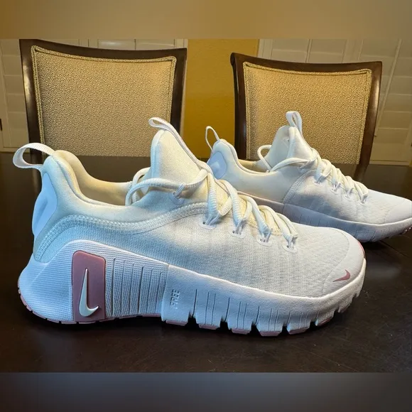 New Nike Free Metcon 6 White Pink Sneakers Shoes Size US 7.5