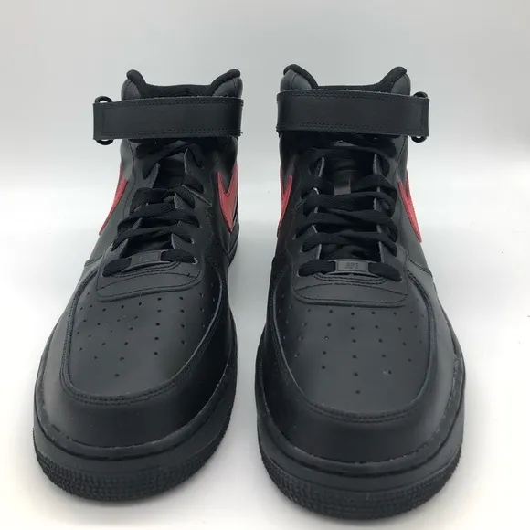 New Nike ID By You Air Force 1 Mid Black/Red Men’s Size 14 AQ3776 994