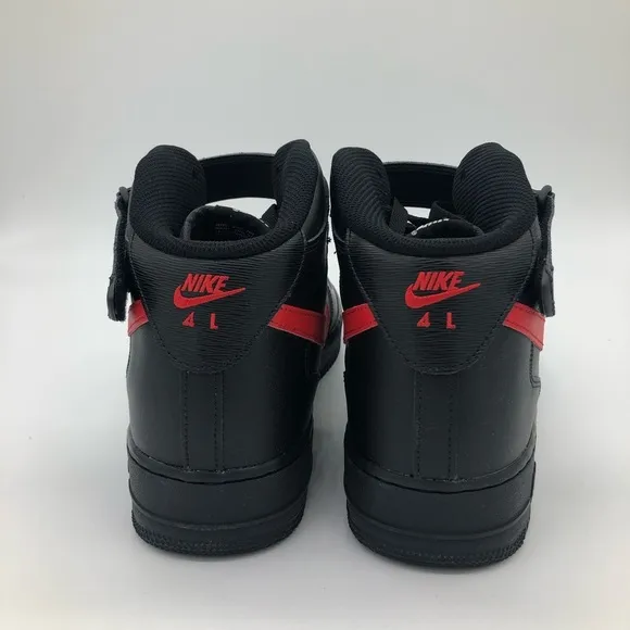 New Nike ID By You Air Force 1 Mid Black/Red Men’s Size 14 AQ3776 994