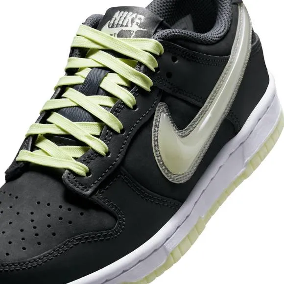 NEW NIKE kid's dunk low sneakers in iron grey/cool grey-lime ice-white