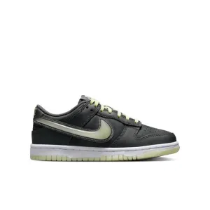 NEW NIKE kid's dunk low sneakers in iron grey/cool grey-lime ice-white
