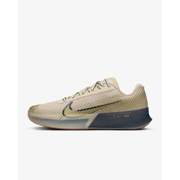 NEW NIKE men's air zoom vapor 11 hard court tennis shoes in sandrift/gold