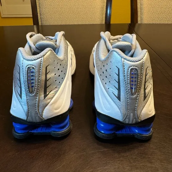 New Nike Shox R4 Silver Blue Sneaker Shoes