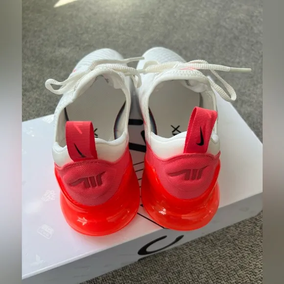 NEW Nike Women's Air Max 270 Shoes with Box AH6789-122 Size 7.5 Sail Hot Punch