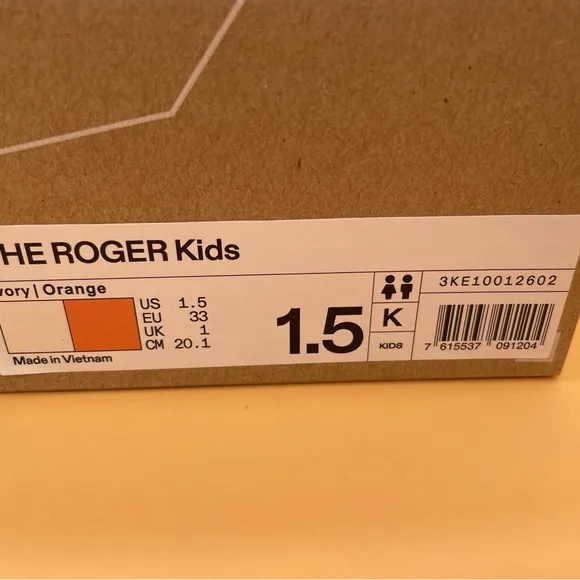NEW On The Roger Kids Little Kids Shoes Sneakers Ivory Orange Unisex
