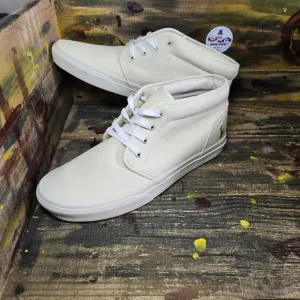 New Polo Ralph Lauren Keaton Chkka Sneakers Cream White Mid-Top Shoes Men 12,13