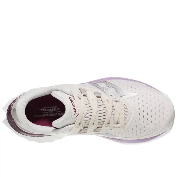 NEW SAUCONY women's endorphin speed 4 shoes in moon/plum