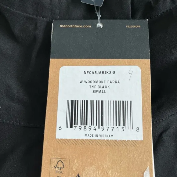 New The North Face Woodmont Parka Rain Jacket Black Long Coat Womens Small S