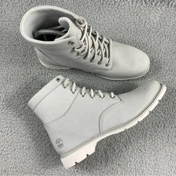 NEW Timberland Booties Shoes Womens 7.5 Gray Leather Lace Up Medium (B,M)