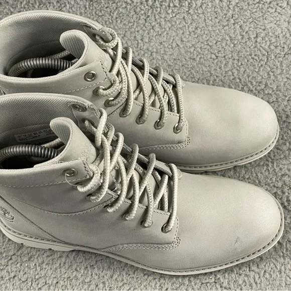 NEW Timberland Booties Shoes Womens 7.5 Gray Leather Lace Up Medium (B,M)