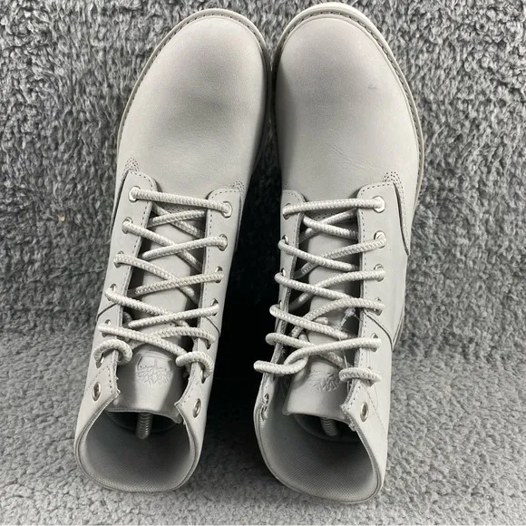 NEW Timberland Booties Shoes Womens 7.5 Gray Leather Lace Up Medium (B,M)