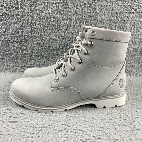 NEW Timberland Booties Shoes Womens 7.5 Gray Leather Lace Up Medium (B,M)