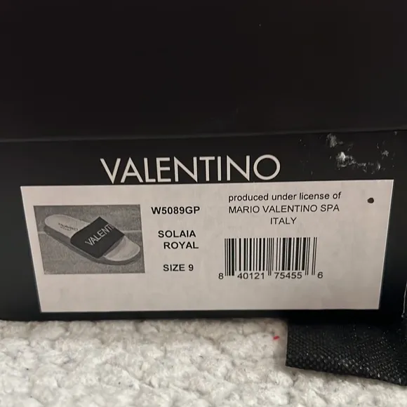 New VALENTINO Solaia Royal Blue Glittery Slides Size 39 / 6UK