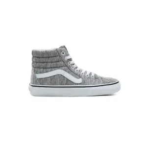 NEW Vans Sk8-Hi Athletic Shoes Rib Knit Lace Up Gray White Unisex Size M8 W9