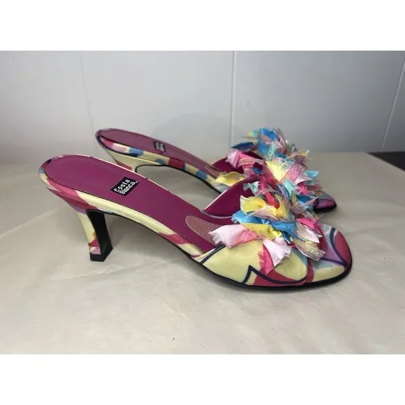 New Vintage Costa Blanca Splash RibbonKitten Heel Size 6