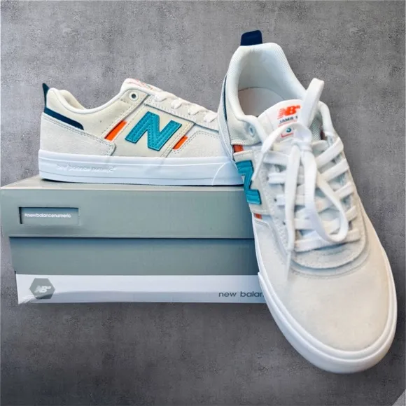 NEW W/ BOX New Balance Numeric Jamie Foy 306 White Teal Blue Shoes Size 8M 9.5W