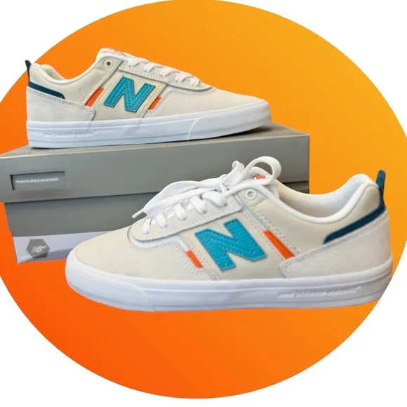 NEW W/ BOX New Balance Numeric Jamie Foy 306 White Teal Blue Shoes Size 8M 9.5W