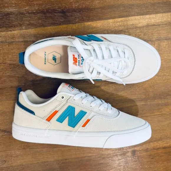 NEW W/ BOX New Balance Numeric Jamie Foy 306 White Teal Blue Shoes Size 8M 9.5W