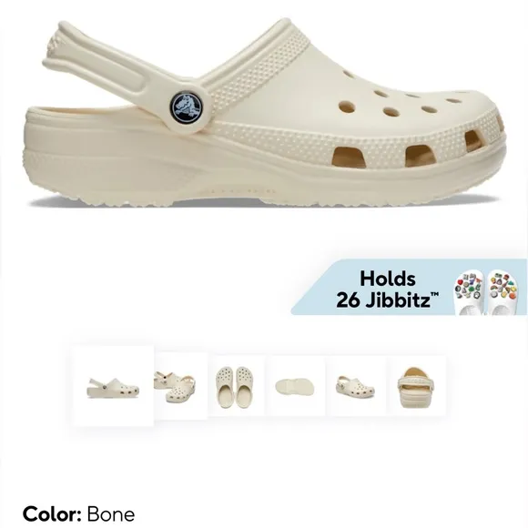 New With Tags Crocs “Bone” Classic Clog Shoes *make offers*