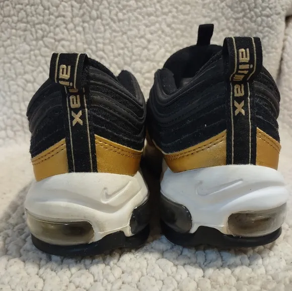 New W/O the Box Nike Air Max 97 Gs Black Metallic Gold Size 6.5y