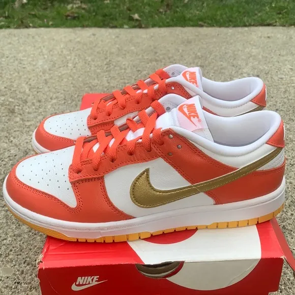 NEW Women Nike Dunk Low Orange University Gold 8.5 Women 7 Men