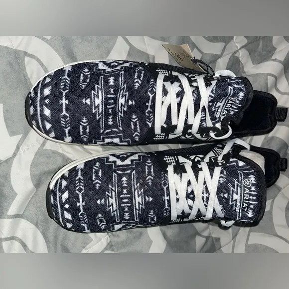 New womens Ariat size 9 Black and White Patterned Sneakers